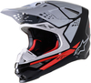Alpinestars Supertech M8 Factory Casco Motocross,  nero-bianco-rosso,  dimensione M
