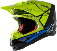 Alpinestars Supertech M8 Factory Casco Motocross,  nero-giallo,  dimensione L