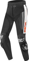 Berik Kendo Pantaloni Moto in Pelle,  nero-bianco-rosso,  dimensione 52 per uomo