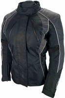 Bores Shanon Giacca tessile da moto da donna,  nero-grigio,  dimensione S per donne
