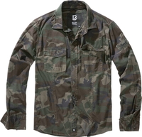 Brandit SlimFit Camicia,  verde,  dimensione L per uomo