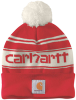 Carhartt Knit Cuffed Logo Beanie,  rosso per uomo