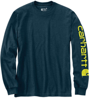 Carhartt Logo Longsleeve,  blu-giallo,  dimensione 2XL