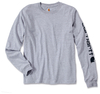 Carhartt Logo Longsleeve,  grigio,  dimensione L per uomo