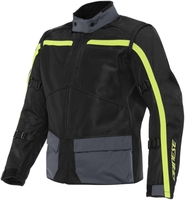 Dainese Outlaw Tex Giacca tessile moto,  nero-grigio-giallo,  dimensione 48
