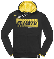FC-Moto Waving Felpa con cappuccio zip,  nero-giallo,  dimensione S