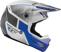 Fly Racing Kinetic Drift Casco Motocross,  grigio-bianco-blu,  dimensione XS per uomo