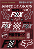 FOX Czar Track Pack Adesivi,  rosso per uomo