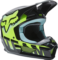 Fox V1 Trice Casco motocross,  nero-verde,  dimensione XS