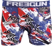 Freegun Skull Boxer Shorts,  bianco-rosso-blu,  dimensione S per uomo