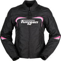 Furygan Cyane Giacca tessile da donna,  nero-bianco-rosa,  dimensione S per donne