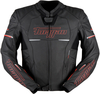 Furygan Nitros Giacca moto in pelle,  nero-rosso,  dimensione L