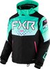 FXR Helium 2023 Giacca da motoslitta giovanile,  nero-bianco-verde,  dimensione XS 32 42