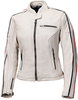 Held Brixham Giacca in pelle da moto da donna,  nero-bianco-rosso,  dimensione 38 per donne