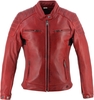 Helstons Jody Giacca in pelle da moto da donna,  rosso,  dimensione M per donne