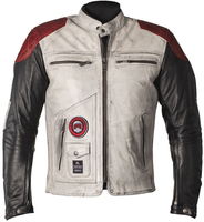 Helstons Tracker Giacca in pelle motociclistica,  nero-bianco-rosso,  dimensione 4XL per uomo