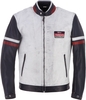 Helstons V-Series Giacca in pelle da moto,  bianco-blu,  dimensione 2XL per uomo