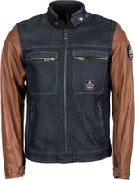 Helstons Winston Giacca moto in pelle,  blu-marrone,  dimensione L