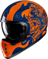 HJC V60 Flame Casco,  blu-arancione,  dimensione 2XL per uomo