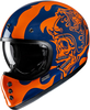HJC V60 Flame Casco,  blu-arancione,  dimensione L per uomo