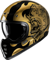 HJC V60 Flame Casco,  nero-oro-argento,  dimensione M per uomo