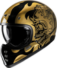 HJC V60 Flame Casco,  nero-oro-argento,  dimensione XS 54 55 per uomo