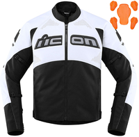 Icon Contra2 Tessile per moto perforato / Giacca in pelle,  nero-bianco,  dimensione 3XL