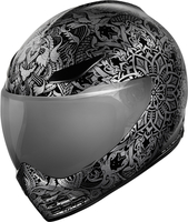 Icon Domain Gravitas Casco,  nero-argento,  dimensione XS per uomo