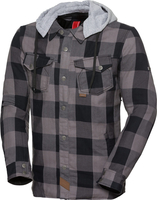IXS Classic Moto-Flanell Giacca moto in tessuto,  nero-grigio,  dimensione 4XL