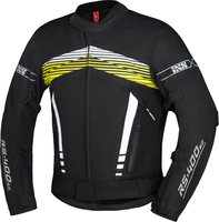 IXS RS-400-ST 3.0 Giacca tessile da moto impermeabile,  nero-bianco-giallo,  dimensione XL per uomo
