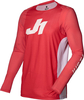 Just1 J-Flex Maglia Motocross,  bianco-rosso,  dimensione 2XL per uomo