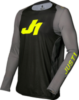 Just1 J-Flex Maglia Motocross,  nero-grigio-giallo,  dimensione S per uomo