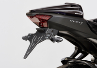 Kit porta targa PROTECH,  incluso riflettore e piastra leggera in acciaio inossidabile in polvere,  nero in acciaio inox,  nero