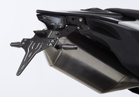 Kit portatarga PROTECH con catarifrangente e luce targa verniciata a polvere in acciaio inox nero,  nero