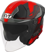 KYT TTR-Jet Led Casco Jet,  nero-rosso,  dimensione XL per uomo