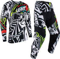 Leatt 3.5 Zebra Youth Motocross Jersey e Pantaloni Set,  nero-bianco,  dimensione L