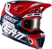 Leatt Moto 7.5 V22 Casco da motocross con occhiali,  rosso,  dimensione S