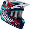 Leatt Moto 8.5 V22 Composite Casco da motocross con occhiali,  rosso-blu,  dimensione S