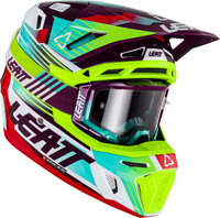 Leatt Moto 8.5 V22 Composite Casco da motocross con occhiali,  verde,  dimensione S