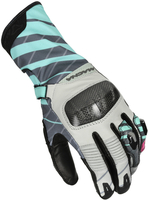 Macna Krown perforato Guanti Moto Donna,  nero-verde,  dimensione XL per donne