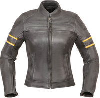 Modeka Iona Giacca donna in pelle moto,  nero-giallo,  dimensione 38 per donne