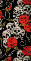 Modeka Skulls Roses Accessorio multifunzionale,  nero-rosso per uomo