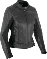 Oxford Beckley Giacca da donna in pelle per moto,  nero,  dimensione M per donne