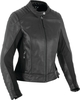 Oxford Beckley Giacca da donna in pelle per moto,  nero,  dimensione S per donne