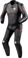 Revit Beta Tuta in pelle da moto a 2 pezzi,  nero-grigio-rosso,  dimensione 58