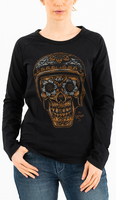 Rokker La Catrina Signore Longsleeve,  nero,  dimensione M per donne