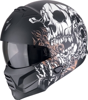 Scorpion EXO Combat II Genesis Casco Jet,  nero-bianco-arancione,  dimensione XL per uomo