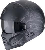 Scorpion EXO Combat II Spiderweb Casco Jet,  nero-argento,  dimensione XS 54 55 per uomo
