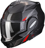 Scorpion EXO-Tech Carbon Top Casco,  nero-rosso,  dimensione 2XL