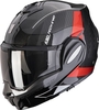 Scorpion EXO-Tech Evo Carbon Cad Casco apribile,  nero-rosso,  dimensione S per uomo
